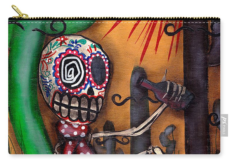 Day Of The Dead Carry-all Pouch featuring the painting Siesta by Abril Andrade