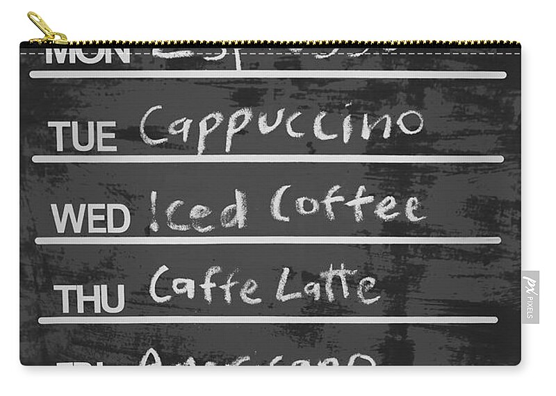 Sign Zip Pouch featuring the photograph Sign of a coffee lover by Jorgo Photography