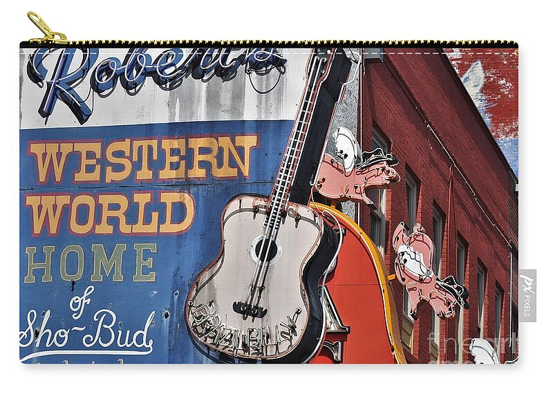 Signs Zip Pouch featuring the photograph Signs On Broadway by Julie Adair