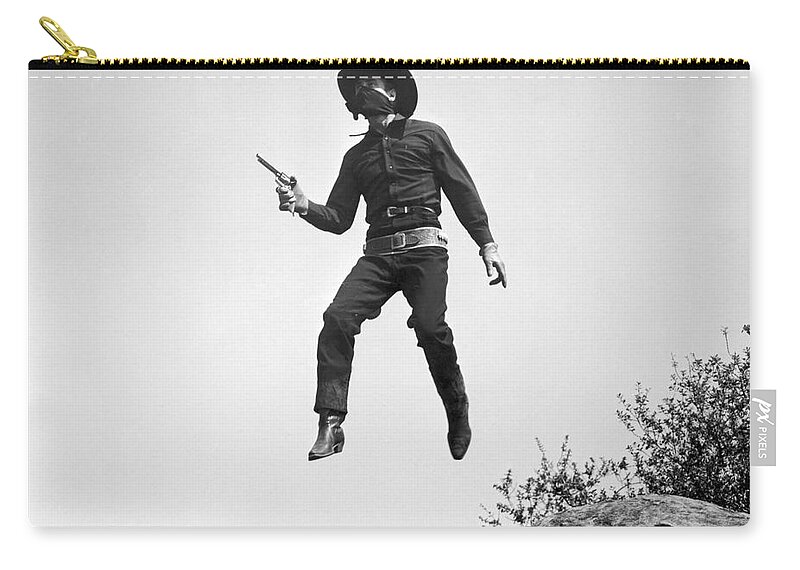 -western- Zip Pouch featuring the photograph Silent Film Still: Western by Granger