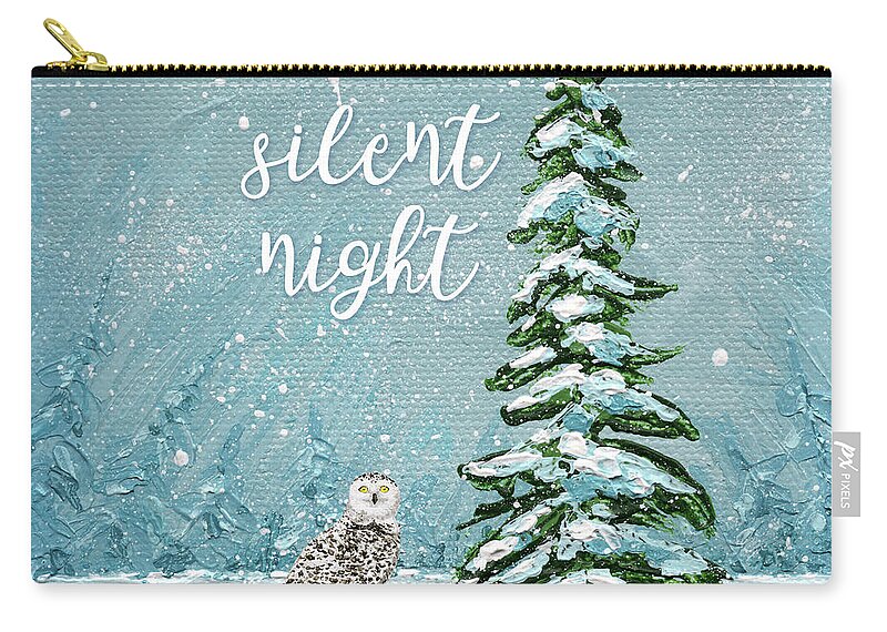 Winter Zip Pouch featuring the painting Silent Night by Annie Troe