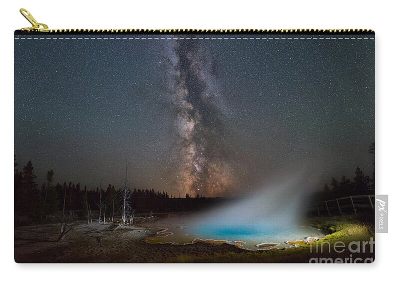Silex Spring Zip Pouch featuring the photograph Silex Spring Milky Way by Michael Ver Sprill
