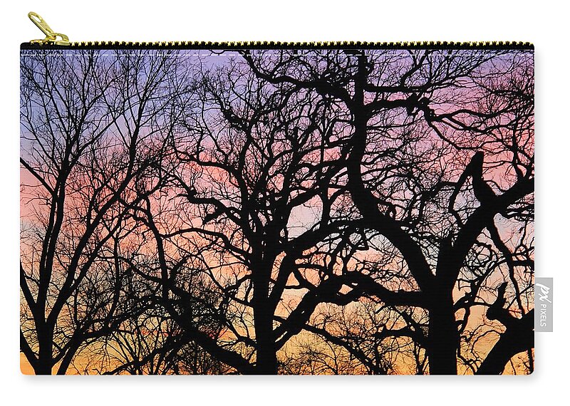 Sunset Zip Pouch featuring the photograph Silhouettes at Sunset by Chris Berry