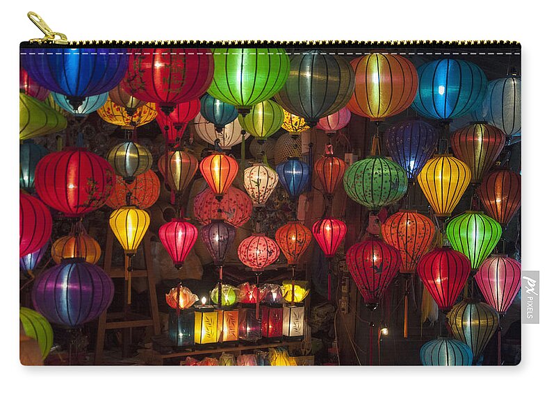 Vietnamese Silk Lanterns Zip Pouch featuring the photograph Silk Lanterns by Rob Hemphill