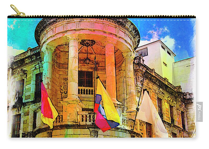 Silly Zip Pouch featuring the photograph Silly Hall, Cuenca, Ecuador by Al Bourassa