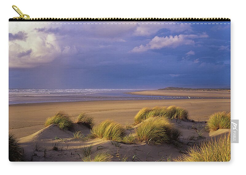 Beach Grass Zip Pouch featuring the photograph Siltcoos River Mouth by Robert Potts