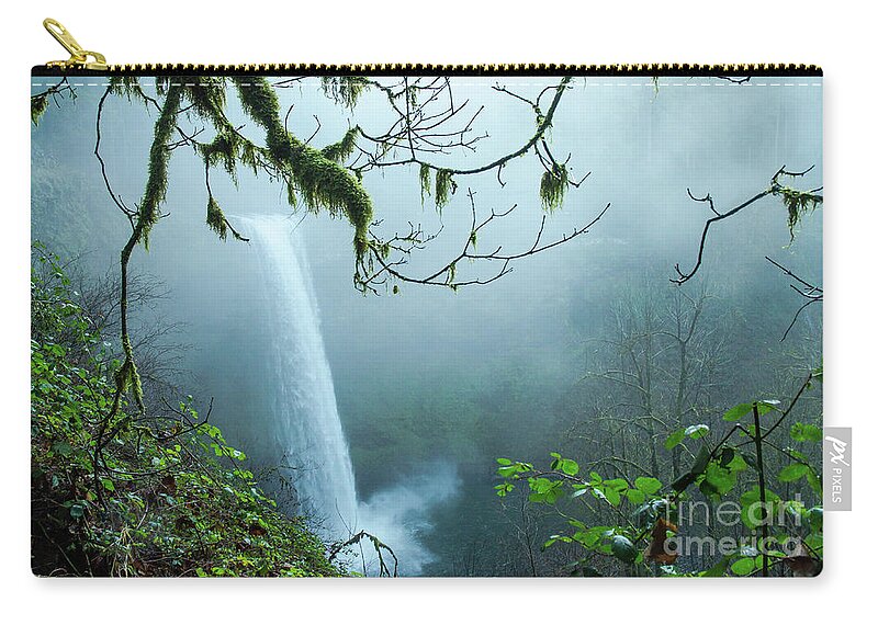 Silver Zip Pouch featuring the photograph Silver Creek Falls by Nick Boren