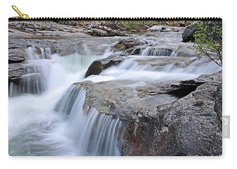 Stream Zip Pouch featuring the photograph Silver Fork Falls by Steph Gabler