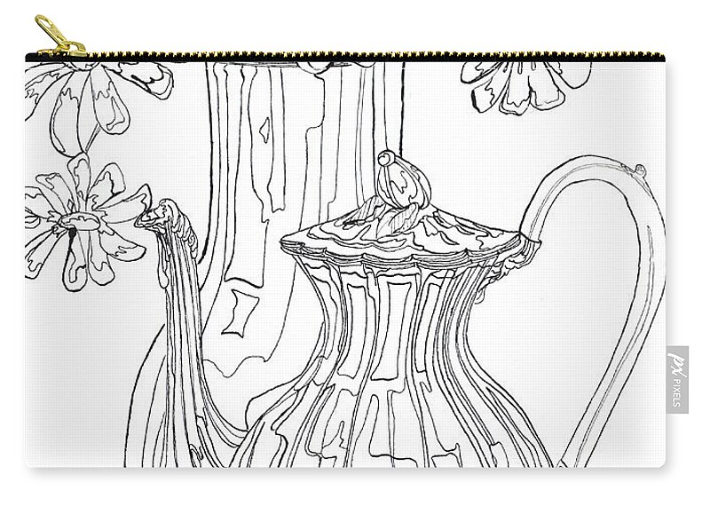 Ink Zip Pouch featuring the painting Silver legacy by Anita Thomas