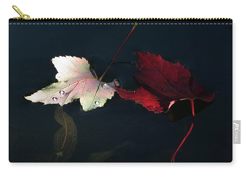 Red Prints Zip Pouch featuring the photograph Silver Red and Black by Ann Bridges