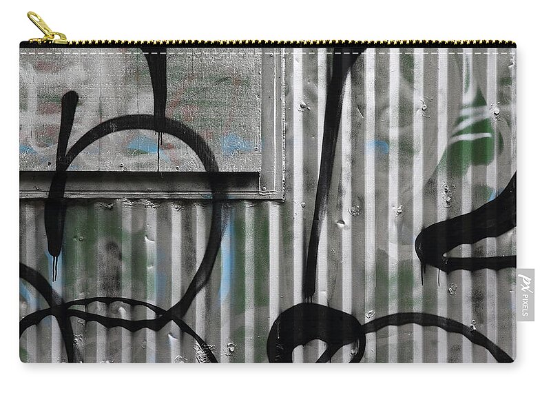 Color Zip Pouch featuring the photograph silver wall II by Kreddible Trout