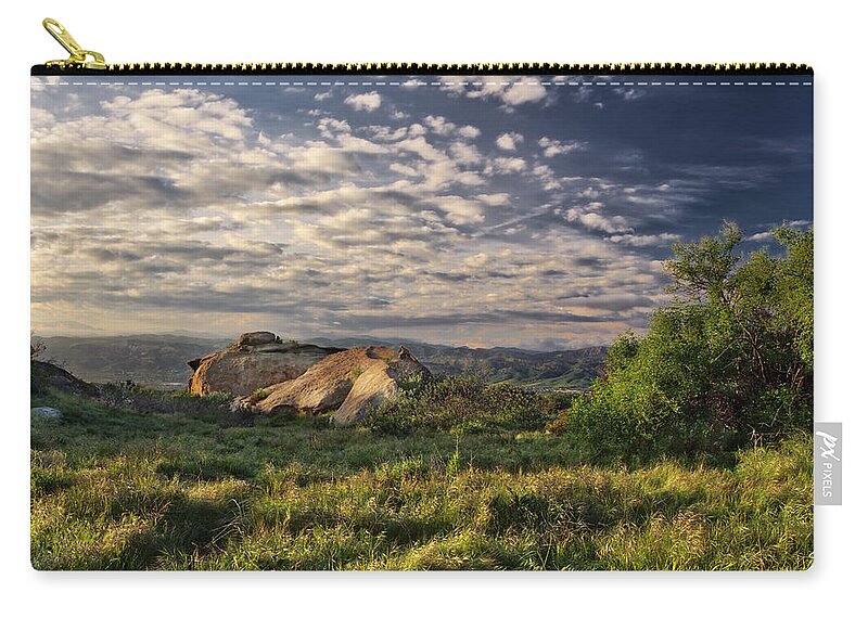 Simi Valley Zip Pouch featuring the photograph Simi Valley Overlook by Endre Balogh