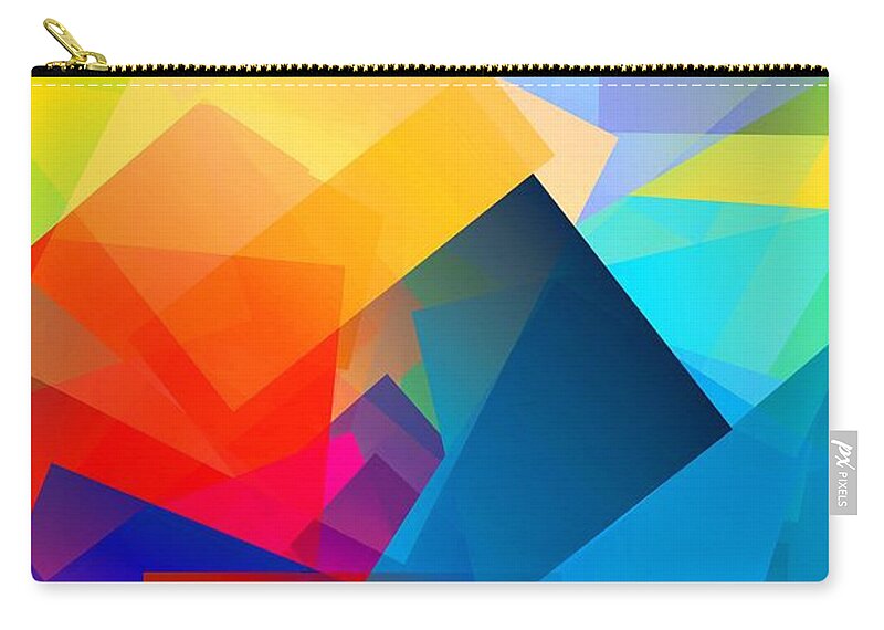 Abstract Zip Pouch featuring the digital art Simple Cubism Abstract 107 by Chris Butler
