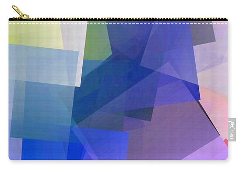 Abstract Zip Pouch featuring the digital art Simple Cubism Abstract 153 by Chris Butler