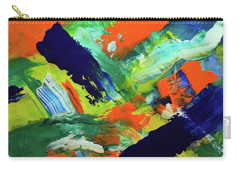 Abstract Art Zip Pouch featuring the painting Simple Things by Everette McMahan jr