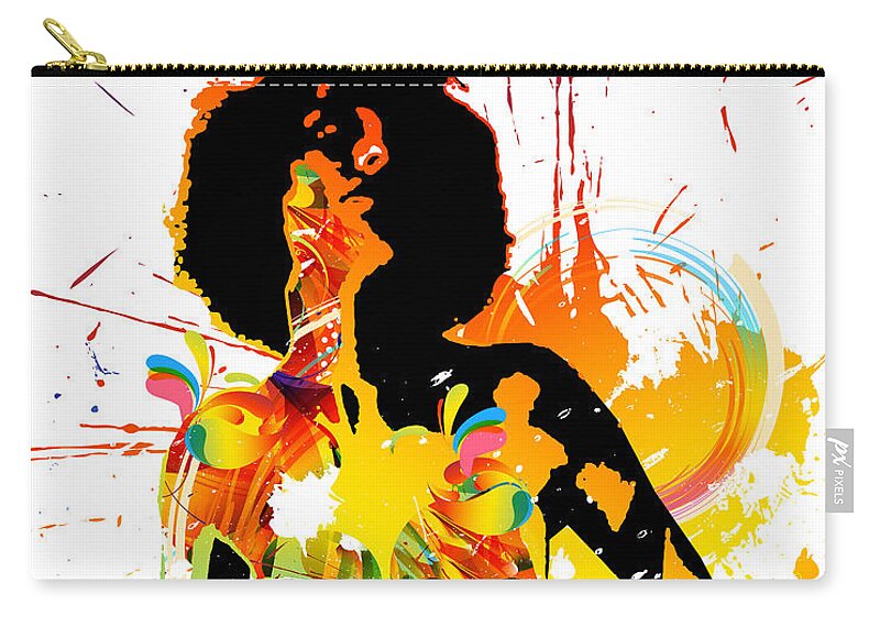 Nostalgic Seduction Zip Pouch featuring the mixed media Nostalgic Seduction - Simplistic Splatter by Chris Andruskiewicz
