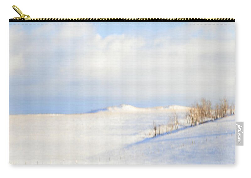 Minimalism Zip Pouch featuring the photograph Simply Snow Landscape by Theresa Tahara