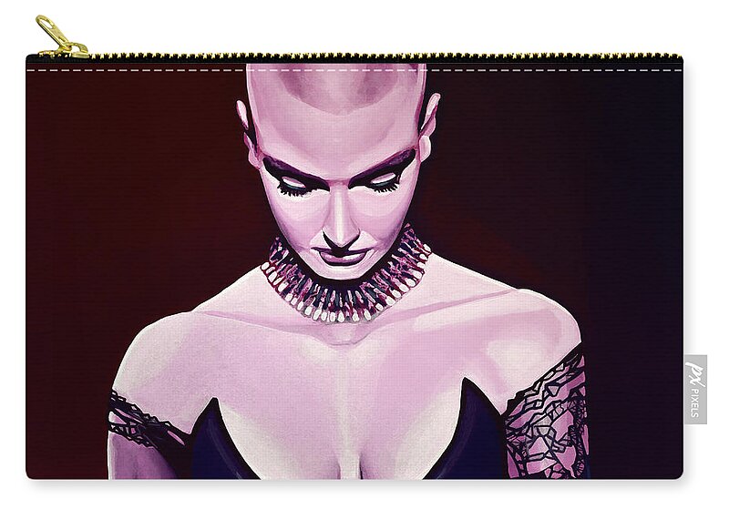 Sinead Oconnor Zip Pouch featuring the painting Sinead O'Connor by Paul Meijering