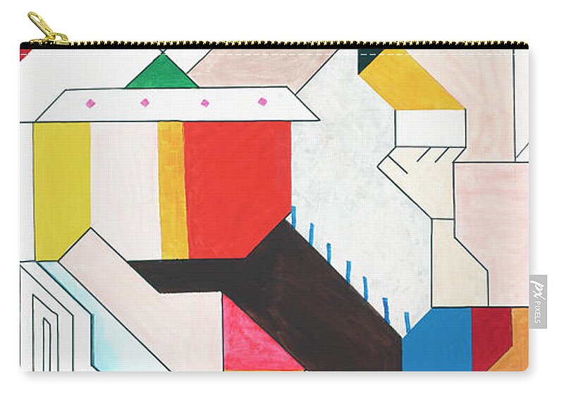 Abstract Zip Pouch featuring the painting Sinfonia della Carnevale - Part 2 by Willy Wiedmann