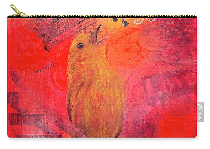 Prophetic Art Zip Pouch featuring the painting SIng a New Song by Jeanette Sthamann