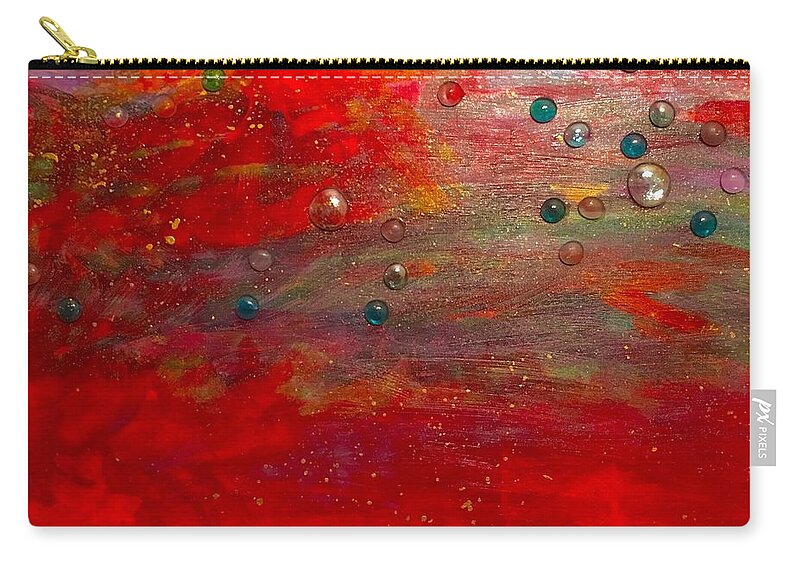 Mixed Media Canvas Zip Pouch featuring the painting Singing with passion by Dottie Visker