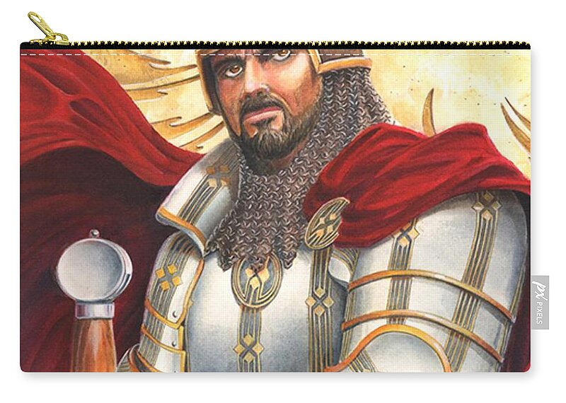 Swords Zip Pouch featuring the drawing Sir Gawain by Melissa A Benson