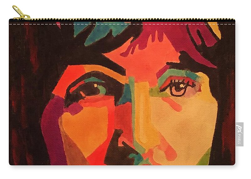 Beatles Zip Pouch featuring the painting Sir Paul McCartney by John Cunnane