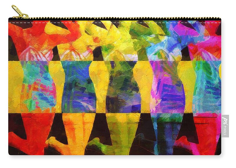 Women Zip Pouch featuring the painting Sistas by Lelia DeMello