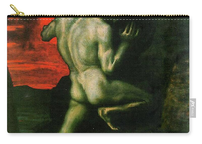 Franz Von Stuck Carry-all Pouch featuring the painting Sisyphus by Franz von Stuck