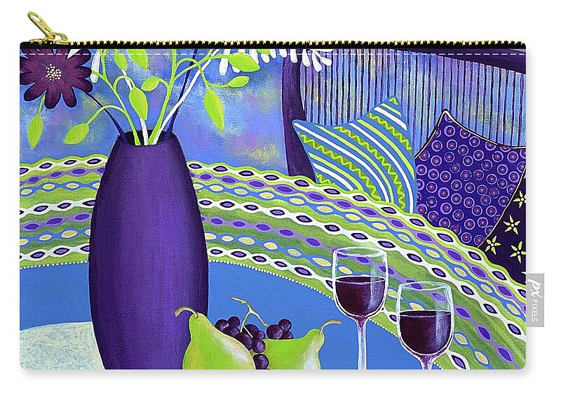 Sit A While Zip Pouch featuring the painting Sit A While by Lisa Frances Judd