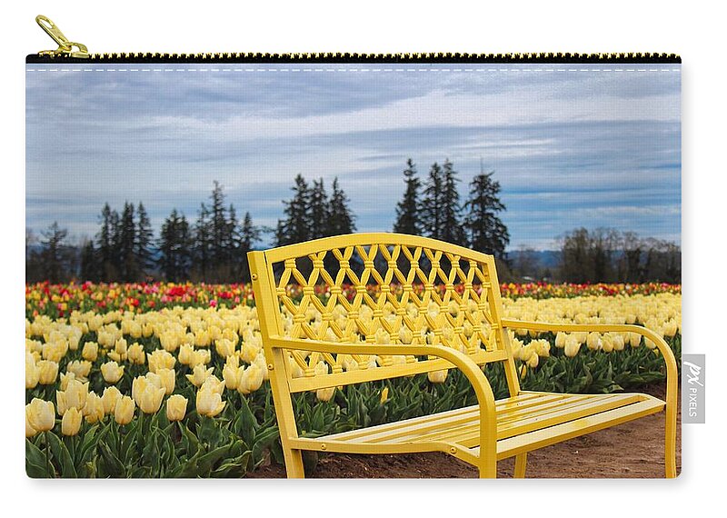 Tulip Zip Pouch featuring the photograph Sit And Enjoy by Brian Eberly