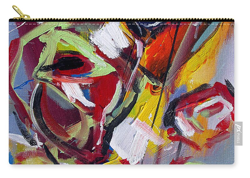 Florals Carry-all Pouch featuring the painting Six Roses by John Gholson