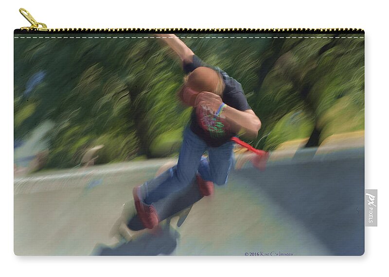 Skateboard Carry-all Pouch featuring the photograph Skateboard Action by Kae Cheatham