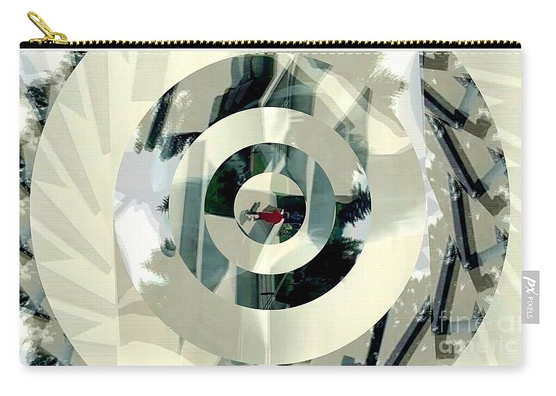 Abstract Zip Pouch featuring the digital art Skateboard Park by Karen Francis