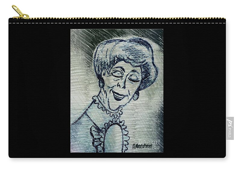 Sketch Zip Pouch featuring the mixed media Sketch Of Old women by MaryLee Parker