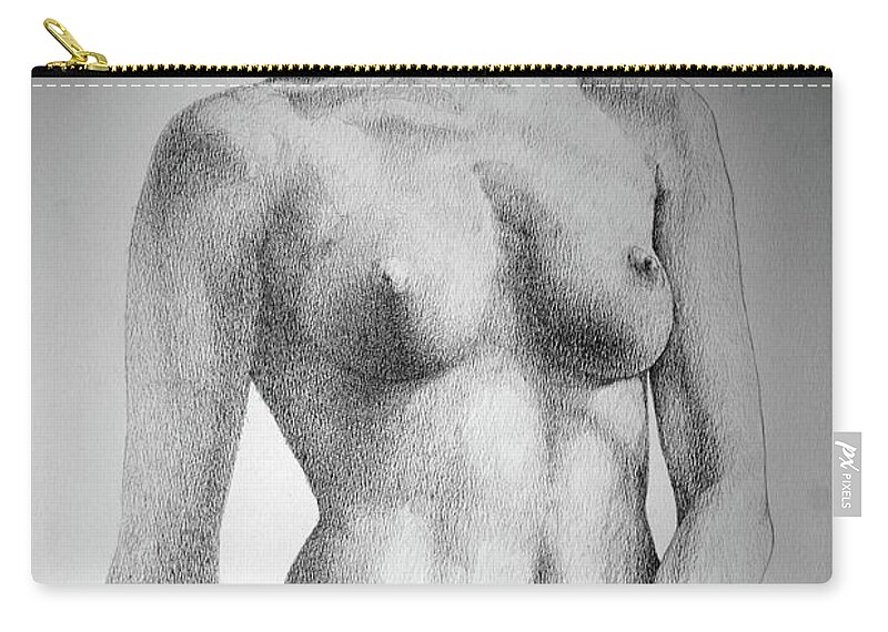 Art Carry-all Pouch featuring the drawing SketchBook Page 35 The Female Pencil Drawing by Dimitar Hristov