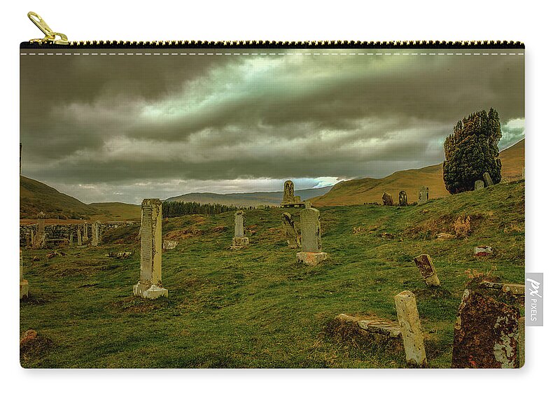 Sky Zip Pouch featuring the photograph Skies and headstones #g9 by Leif Sohlman