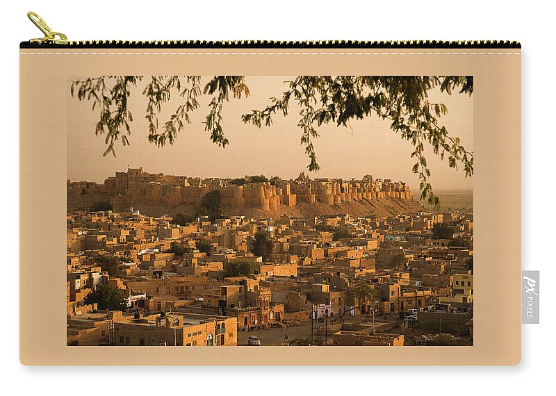 Golden Zip Pouch featuring the photograph SKN 1334 Golden City by Sunil Kapadia