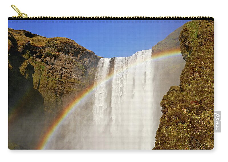 Iceland Zip Pouch featuring the photograph Skogafoss by Amelia Racca