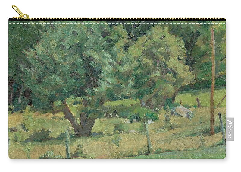  Zip Pouch featuring the painting Skowhegan Orchard by Sperry Andrews