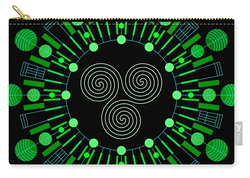 Relief Zip Pouch featuring the digital art Sky Chief Color by DB Artist