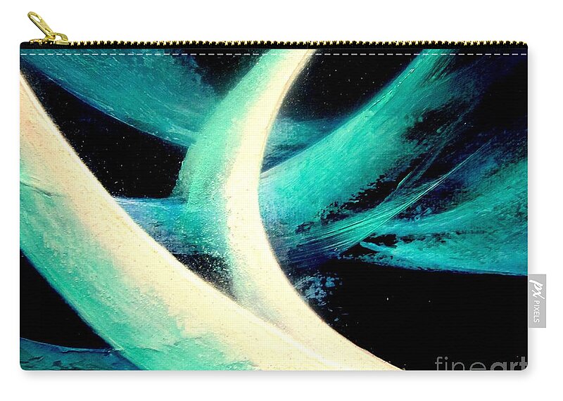 Light Zip Pouch featuring the painting Sky dance by Kumiko Mayer