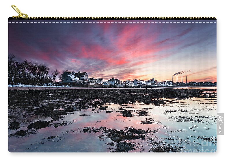 Northport Zip Pouch featuring the photograph Sky Fire in Northport by Alissa Beth Photography