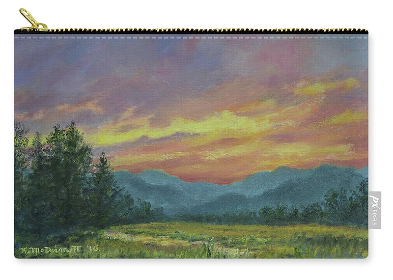 Skyscape Zip Pouch featuring the painting Sky Glow # 2 by Kathleen McDermott