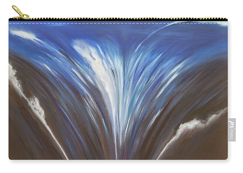 Sky Zip Pouch featuring the painting Sky is Falling by Neslihan Ergul Colley