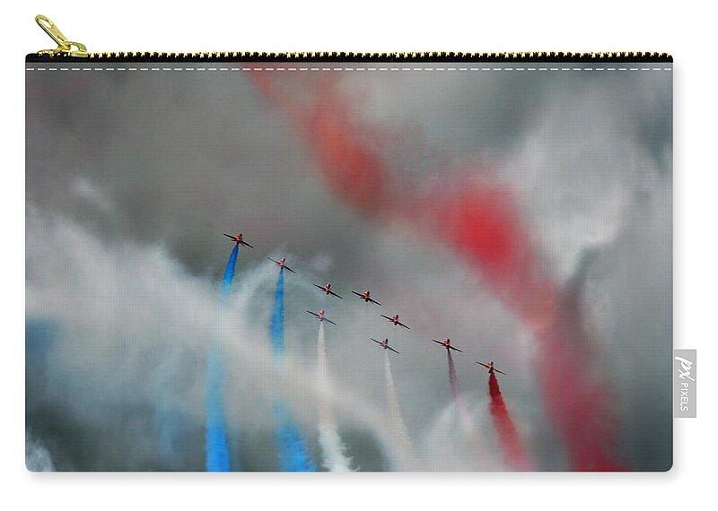 Red Arrows Zip Pouch featuring the photograph Sky Watercolors by Ang El