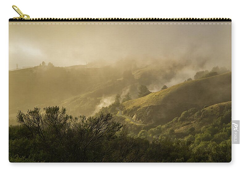 Fog Zip Pouch featuring the photograph Skyline Fog by Weir Here And There