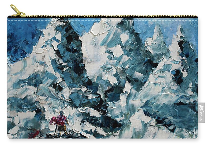 Skyrim Art Zip Pouch featuring the painting Skyrim - A Meeting of Souls by Nelson Ruger