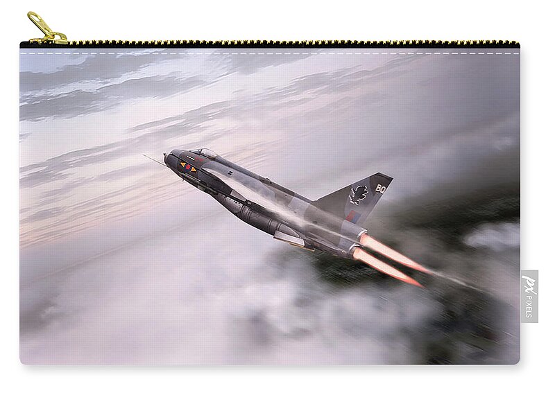 Lightning Art Zip Pouch featuring the digital art Skyrocket by Airpower Art