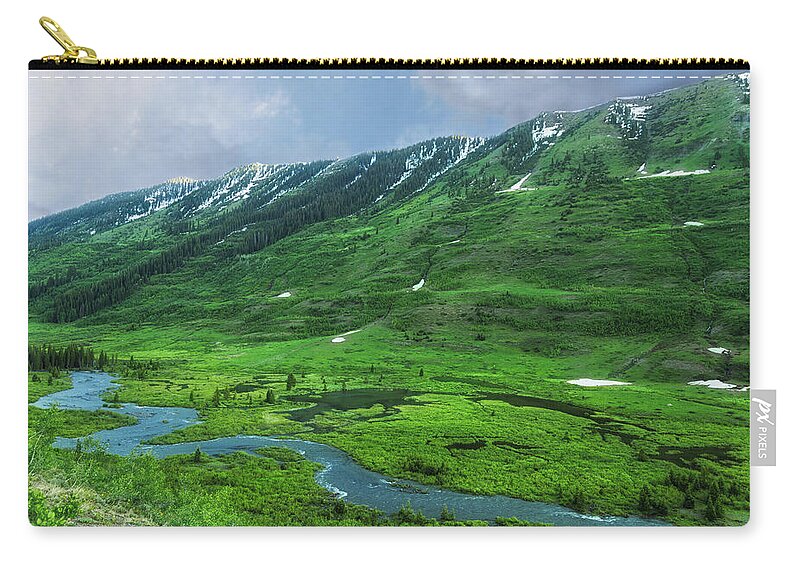 Landscape Zip Pouch featuring the photograph Slate River by Lorraine Baum
